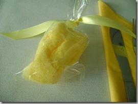 mini bag of yellow cotton candy