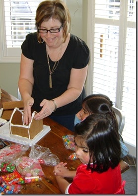 making a gingerbread house