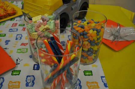 Construction Birthday Party candy buffet