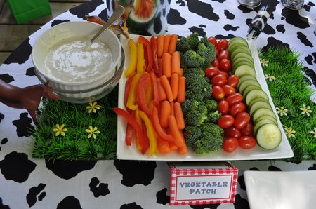 Farm Themed Birthday Party Food vegetable patch veggie tray