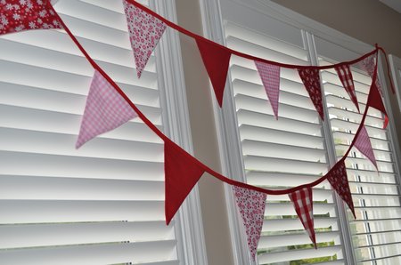 pink and red party bunting
