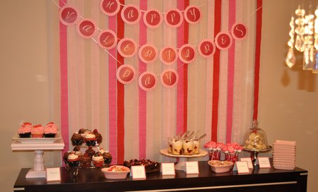 Valentine's Day Tea Party dessert table