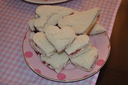 heart shaped tea sandwiches