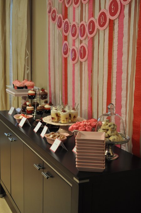 Valentine's Day dessert table