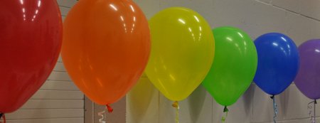 rainbow party balloons