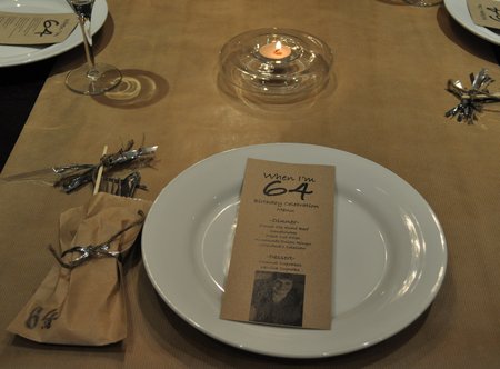 I decided to use a table runner of brown craft paper and that set the tone I decided to use a table runner of brown craft paper and that set the tone