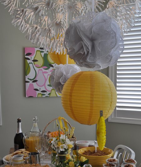 yellow mother's day brunch table