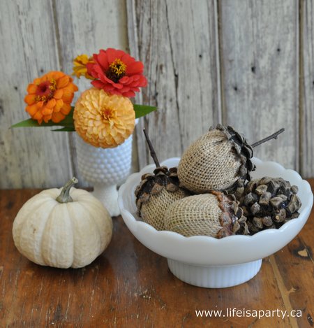 Acorn Craft DIY -How to make an acorn out of a plastic Easter Egg, perfect for all your Fall decorating.