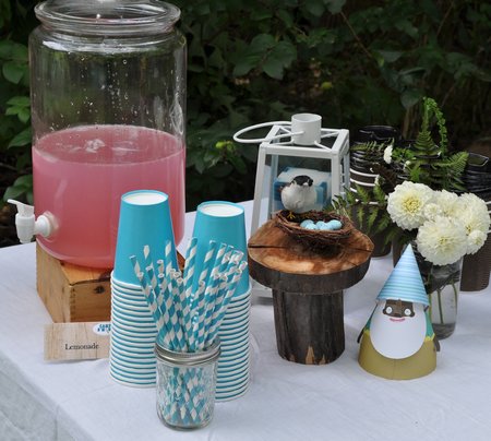 camping themed birthday party drinks
