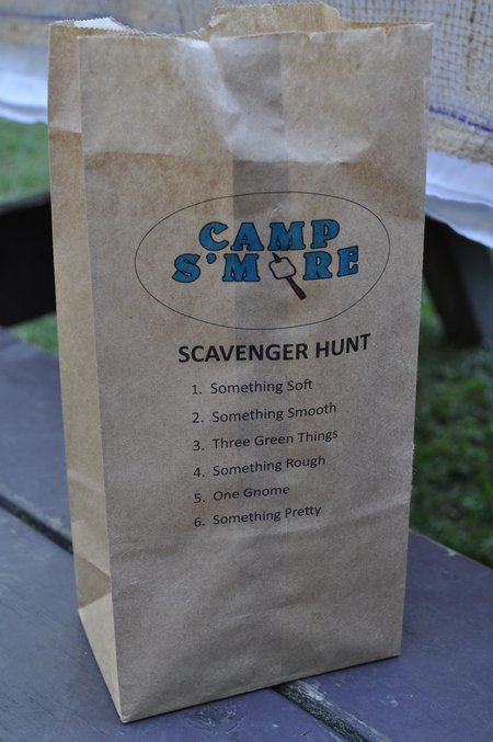 nature camping party scavenger hunt list