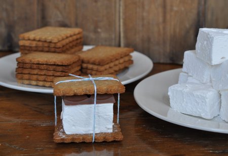 Gourmet S'mores:  homemade marshmallows, and homemade graham crackers come together to make the best s'mores you've ever had in your life!