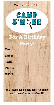 free printable Camping Party invitation
