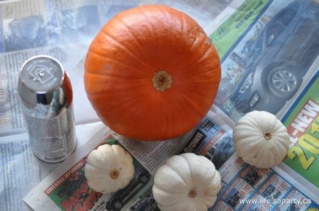 painting pumpkins with spray paint