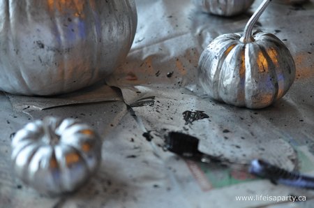 DIY Silver Mercury Glass Pumpkins