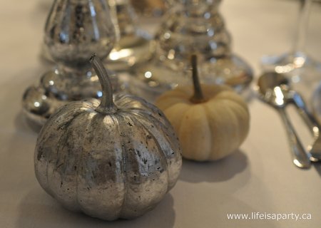 DIY mercury glass pumpkins