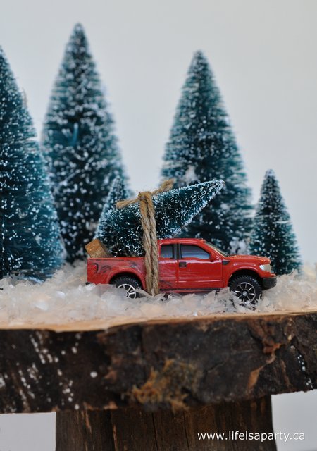 toy truck with Christmas tree
