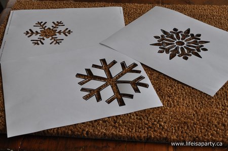 DIY snowflake doormat