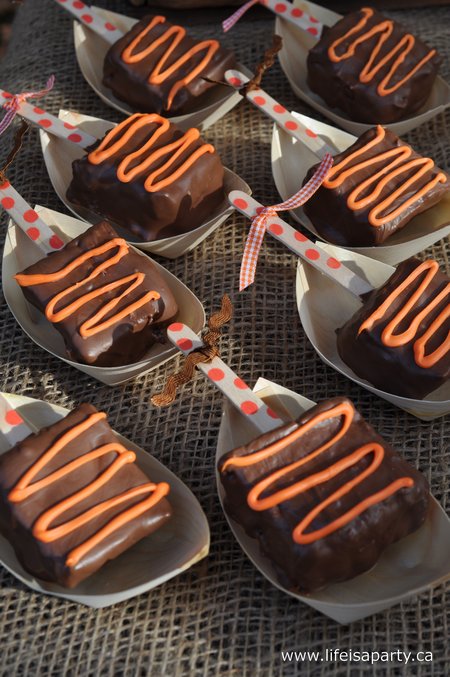 fall party food ideas brownie pops