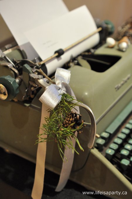 rustic Christmas decor vintage typewriter