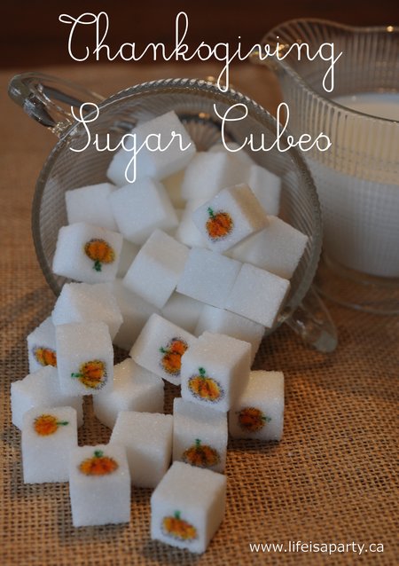 Decorated Sugar Cubes: use ediable markers to decorate sugar cubes for any occasion.  Perfect for your next tea party, holiday, or celebration.