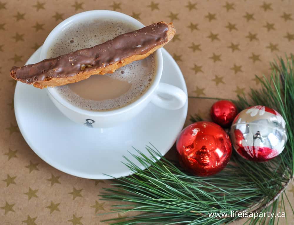 almond biscotti and coffee