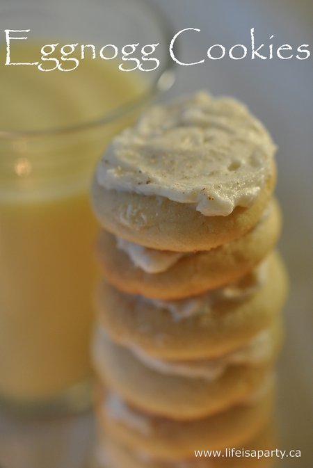 Eggnog Cookie Recipe:  A favourite at Christmas the sweet taste of eggnog and nutmeg in cookie form.  Perfect for the holidays.