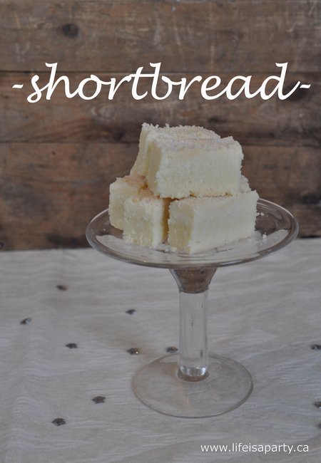 Easy Shortbread Cookie Recipe: these are pressed into a cake tin and baked making them quick and easy.  Cut into squares or fingers.