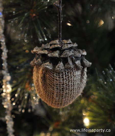 DIY acorn Christmas ornament