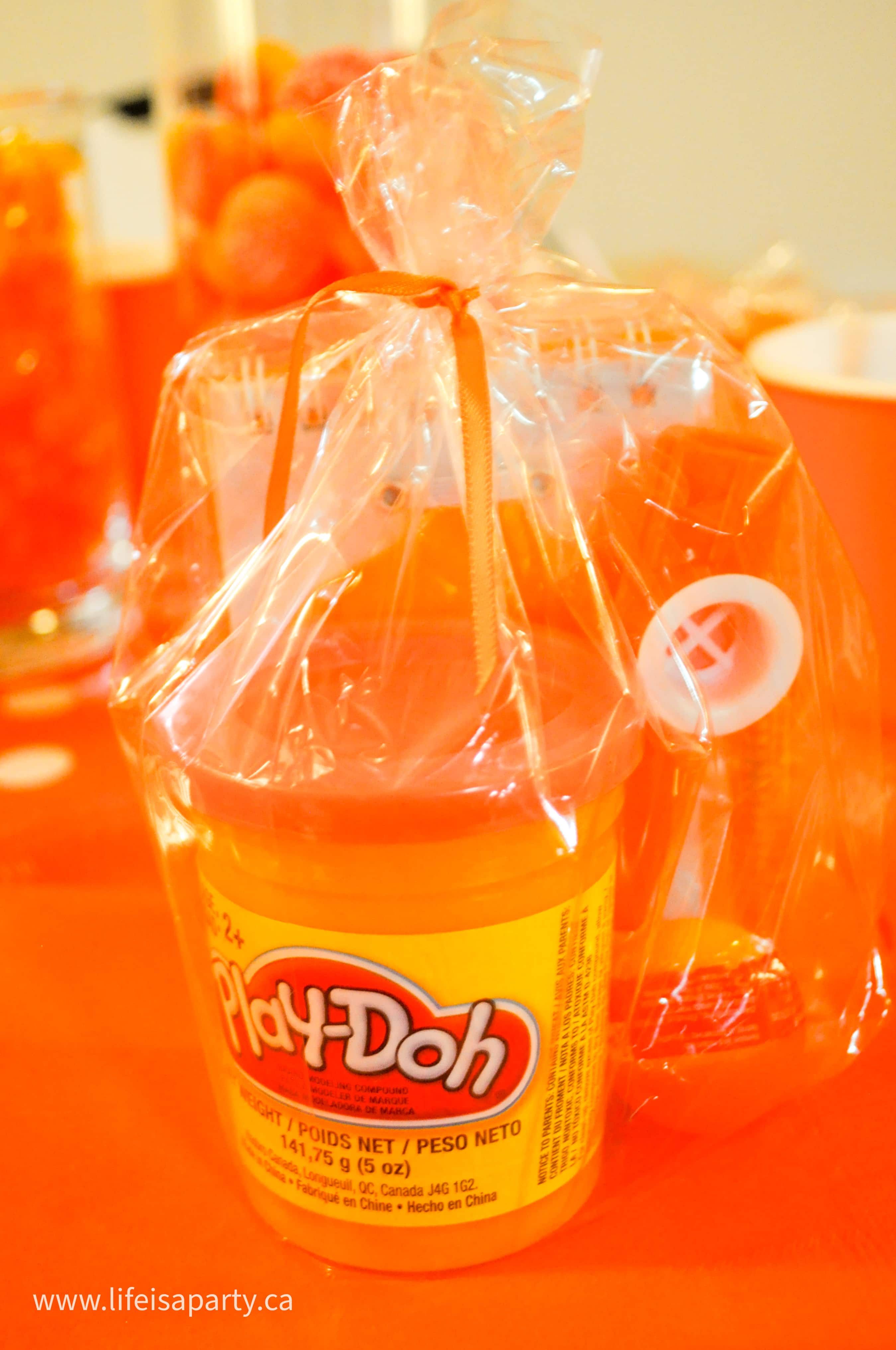 orange birthday party loot bag ideas