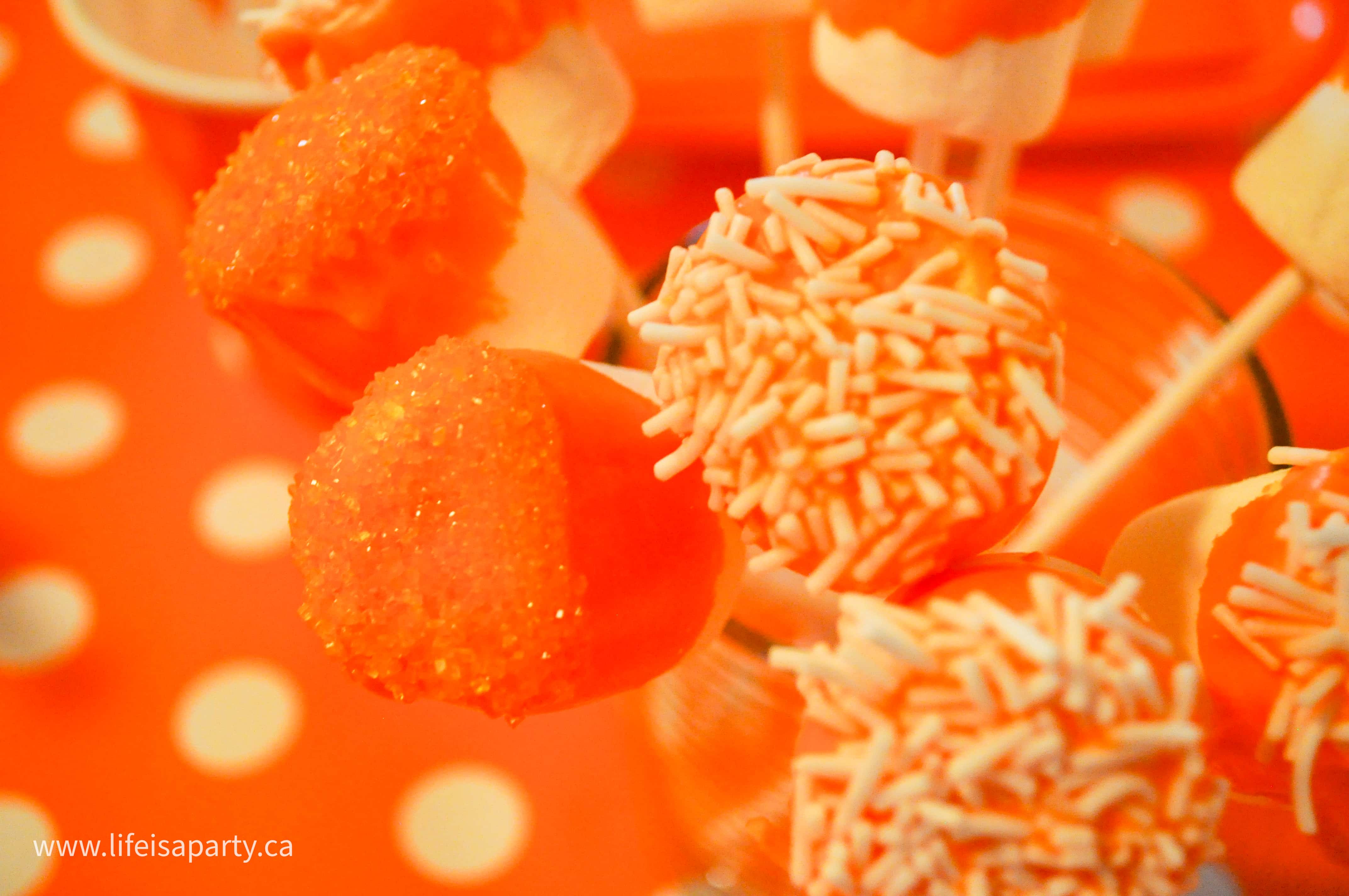 orange marshmallow pops