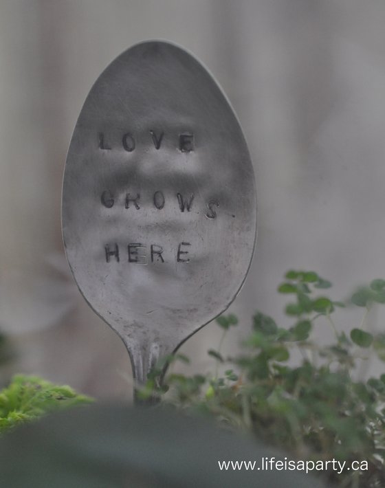 love grows here garden spoon