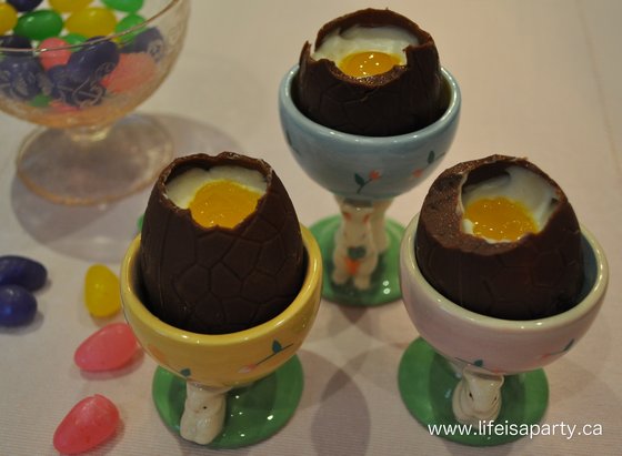 chocolate Easter egg cheesecakes