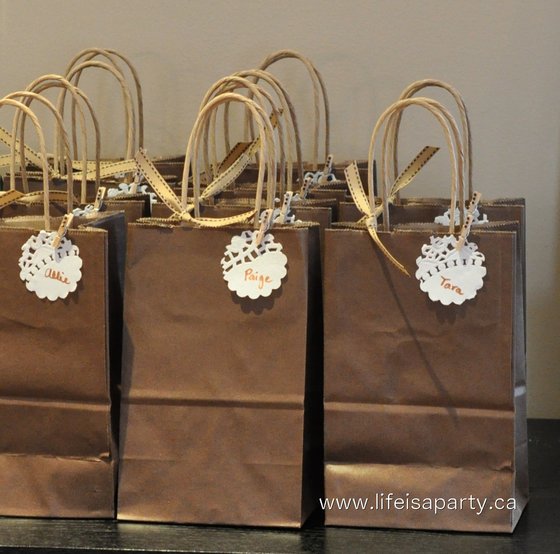 chocolate party loot bags