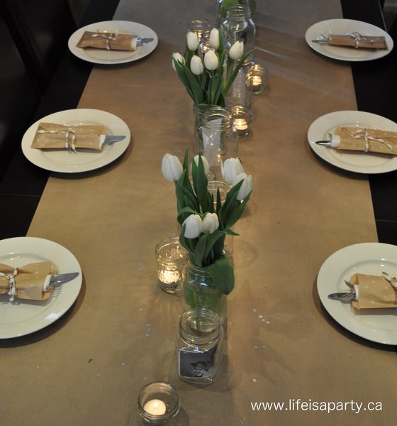 husbands 50th birthday party tablescape