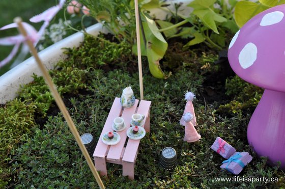 fairy garden diy miniature ribbon party hats