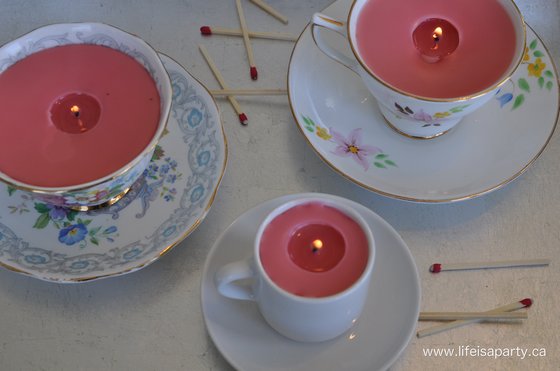 how to make a teacup candle