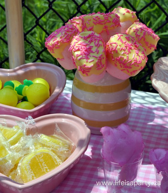 Lemonade themed dessert table