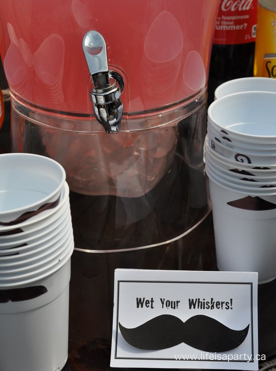 Mustache Bash wet your whiskers drink station