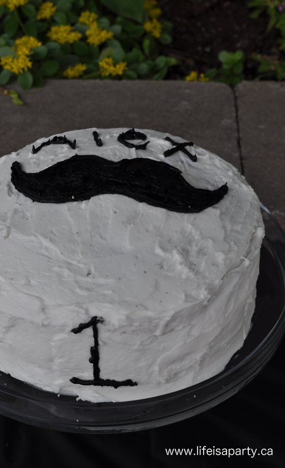 Mustache birthday cake