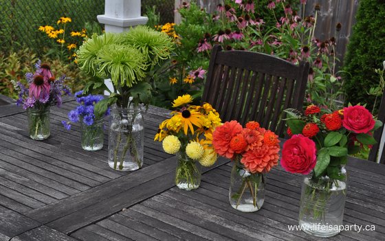 Rainbow flower arrangement