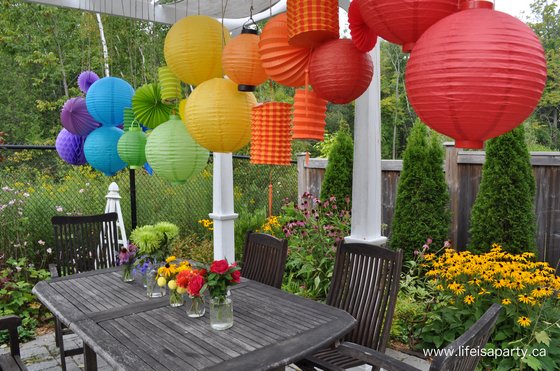 Rainbow paper lanterns