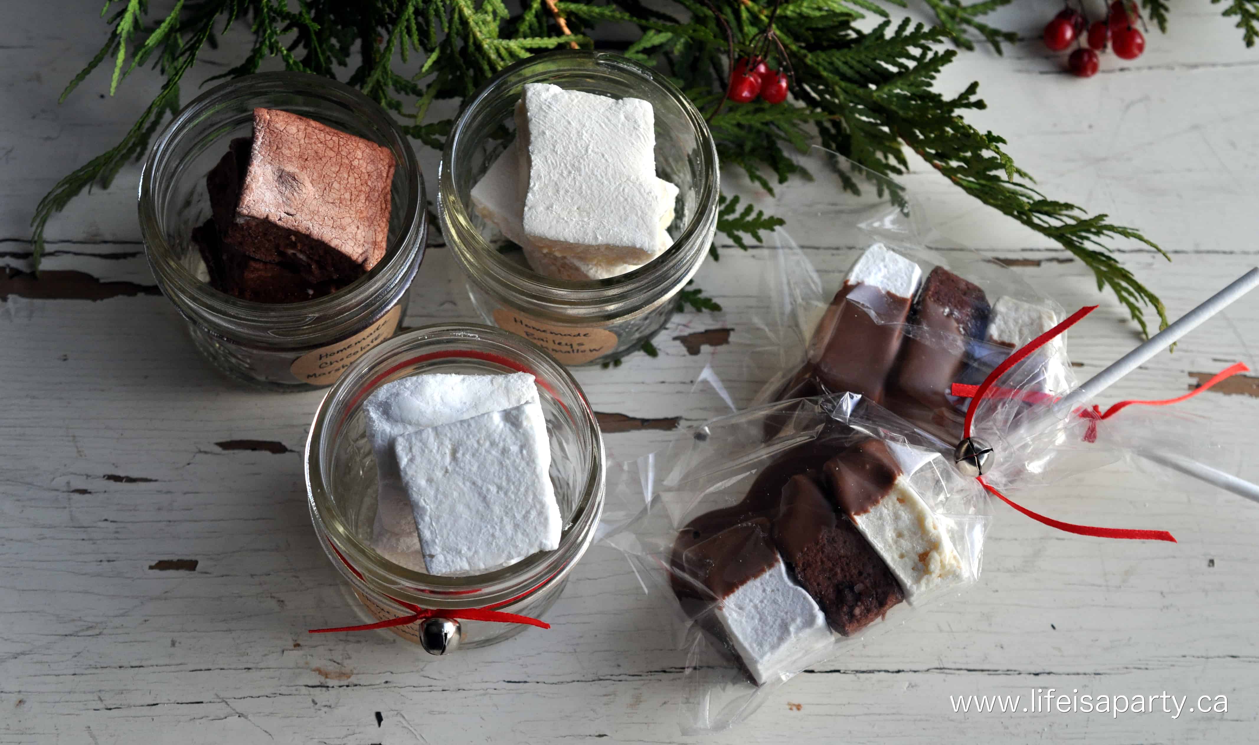 Homemade Flavoured Marshmallows -Bailey's, Chocolate, and Vanilla -how to make your own flavoured marshmallows, perfect for Christmas and gift giving!