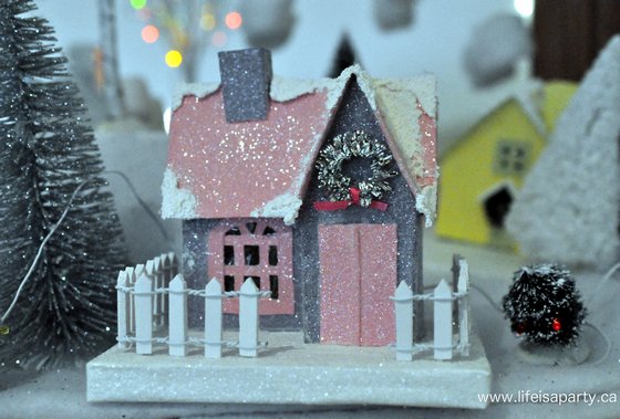 Christmas Fireplace Mantel Christmas Villiage Putz Houses 2