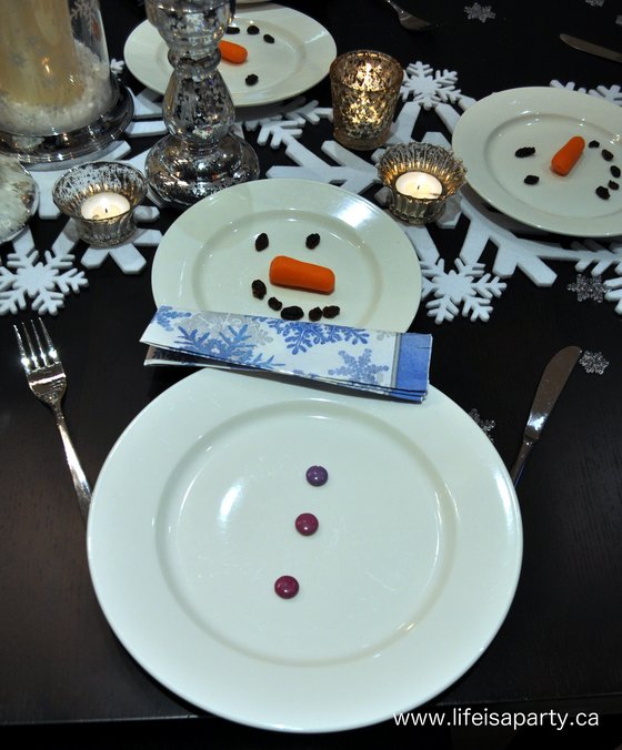 how to make a snowman place setting