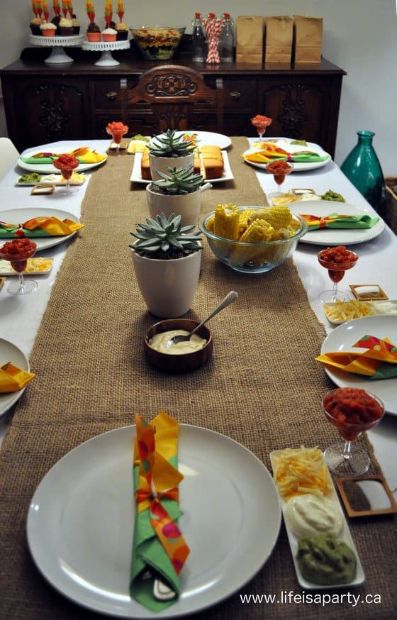 Mexican dinner party table