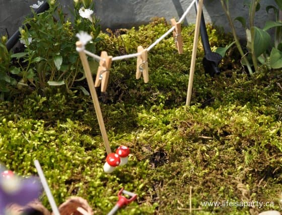 fairy garden clothes line