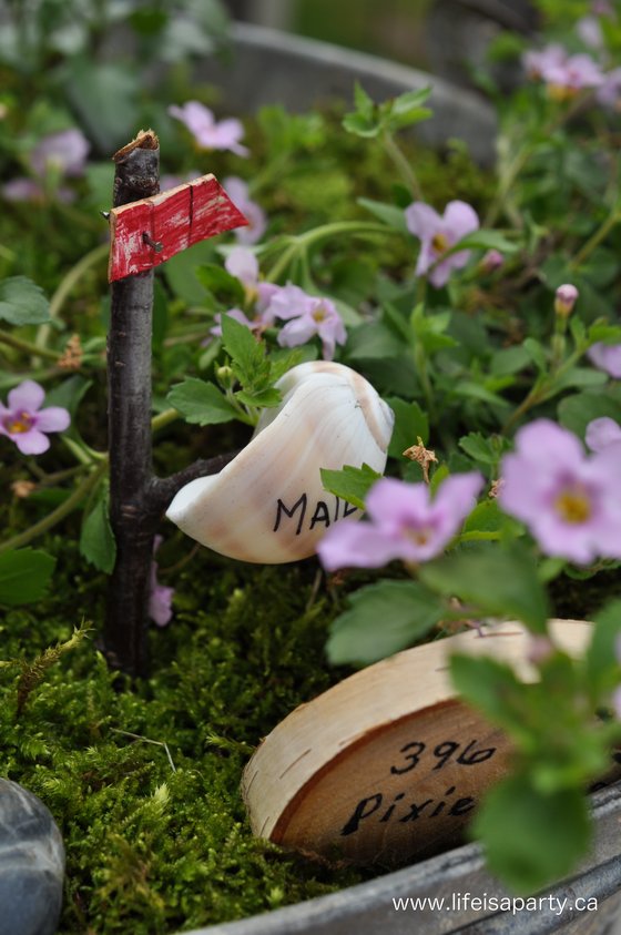 fairy garden diy shell mail box
