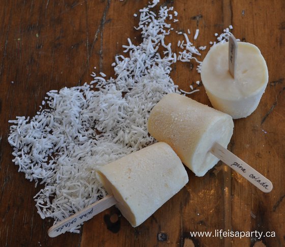 pina colada pudding pops with pineapple and coconut
