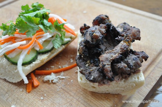 vietnamese baguette with grilled Vietnamese pork and homemade pickles