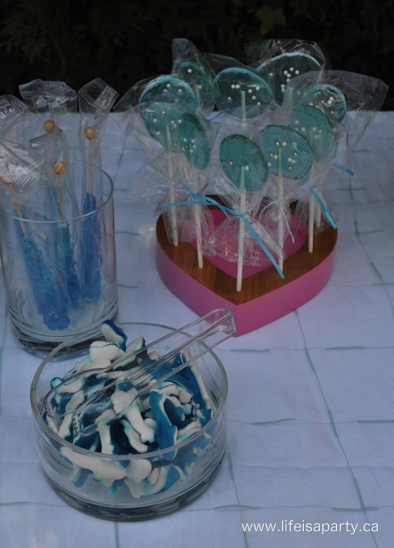 Aqua blue dessert table candy buffet